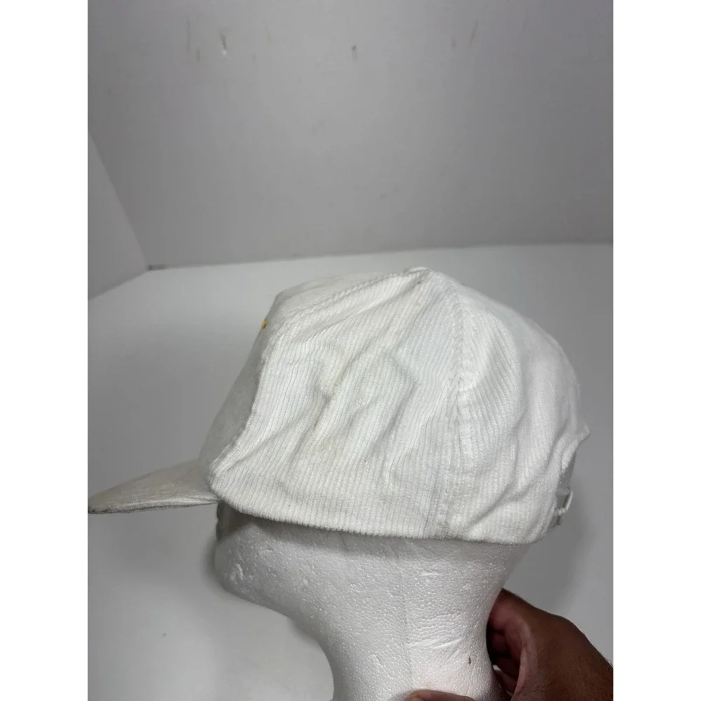 VINTAGE USC TROJANS FOOTBALL SNAPBACK HAT CAP White CORDUROY‎